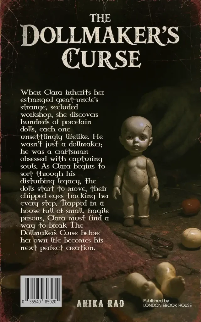 Horror book back cover – illustrated artwork